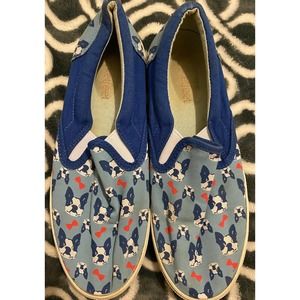 BUCKETFEET The Perfect Gentleman French Bulldog Slip On Boat Shoes Womens Sz 8